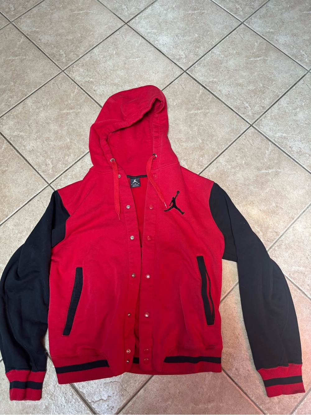 Jordan Red & Black Hooded Bomber Jacket